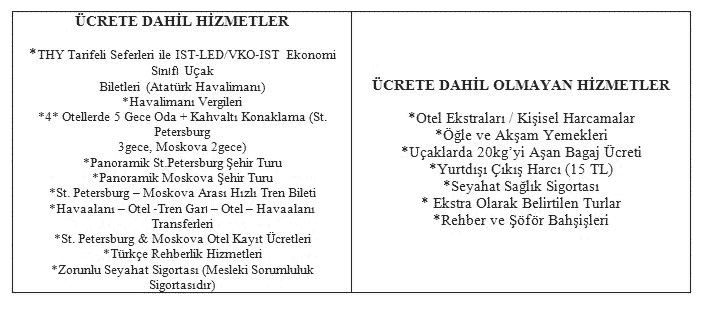 Tur Fiyatları